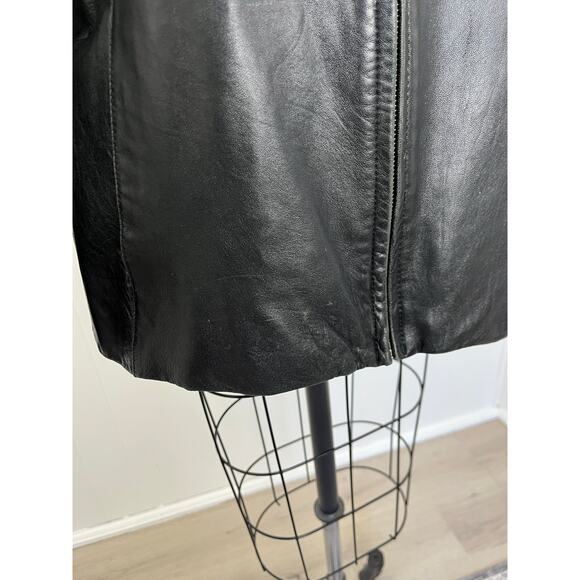 Vintage 90s Y2K Wilsons Maxima Black Leather Jacket XL Matrix Cyber Goth Grunge - Picture 7 of 16